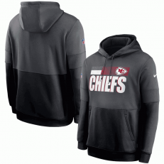 Kansas City Chiefs Nike Gray Black Sideline Impact Lockup Performance Pullover Hoodie