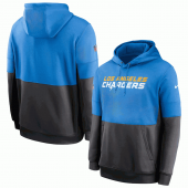 Los Angeles Chargers Nike Blue Gray Sideline Impact Lockup Performance Pullover Hoodie