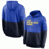 Los Angeles Rams Nike Royal Navy Sideline Impact Lockup Performance Pullover Hoodie