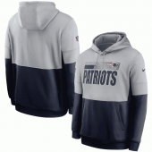 New England Patriots Nike Gray Navy Sideline Impact Lockup Performance Pullover Hoodie