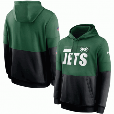 New York Jets Nike Green Black Sideline Impact Lockup Performance Pullover Hoodie
