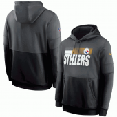 Pittsburgh Steelers Nike Gray Black Sideline Impact Lockup Performance Pullover Hoodie