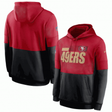 San Francisco 49ers Nike Scarlet Black Sideline Impact Lockup Performance Pullover Hoodie