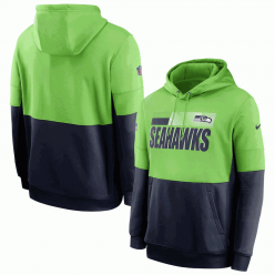 Seattle Seahawks Nike Green Black College Navy Sideline Impact Lockup Performance Pullover Hoodie
