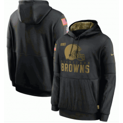 Cleveland Browns Nike Black 2020 Salute to Service Sideline Performance Pullover Men Hoodie