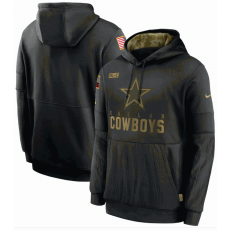 Dallas Cowboys Nike Black 2020 Salute to Service Sideline Performance Pullover Men Hoodie
