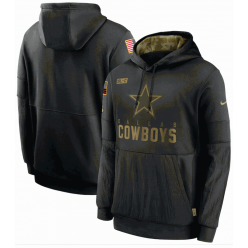 Dallas Cowboys Nike Black 2020 Salute to Service Sideline Performance Pullover Men Hoodie