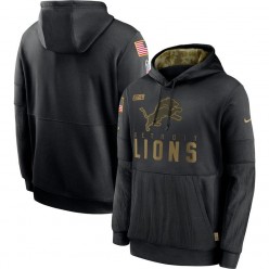 Detroit Lions Nike Black 2020 Salute to Service Sideline Performance Pullover Men Hoodie