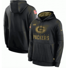 Green Bay packers Nike Black 2020 Salute to Service Sideline Performance Pullover Men Hoodie