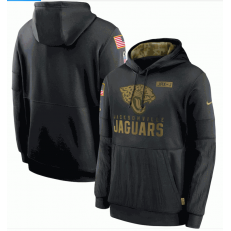 Jacksonville Jaguars Nike Black 2020 Salute to Service Sideline Performance Pullover Men Hoodie