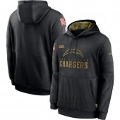 Los Angeles Chargers Nike Black 2020 Salute to Service Sideline Performance Pullover Men Hoodie