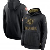 Miami Dolphins Nike Black 2020 Salute to Service Sideline Performance Pullover Men Hoodie