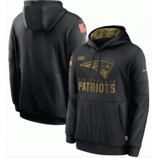 New England Patriots Nike Black 2020 Salute to Service Sideline Performance Pullover Men Hoodie