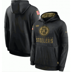 Pittsburgh Steelers Nike Black 2020 Salute to Service Sideline Performance Pullover Men Hoodie