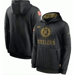 Pittsburgh Steelers Nike Black 2020 Salute to Service Sideline Performance Pullover Men Hoodie