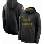 Seattle Seahawks Nike Black 2020 Salute to Service Sideline Performance Pullover Men Hoodie