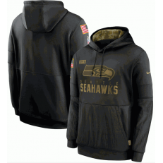 Seattle Seahawks Nike Black 2020 Salute to Service Sideline Performance Pullover Men Hoodie