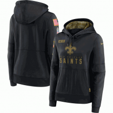 New Orleans Saints Nike Black 2020 Salute to Service Sideline Performance Pullover Hoodie