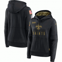 New Orleans Saints Nike Black 2020 Salute to Service Sideline Performance Pullover Hoodie