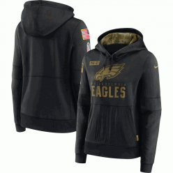 Philadelphia Eagles Nike Black 2020 Salute to Service Sideline Performance Pullover Hoodie