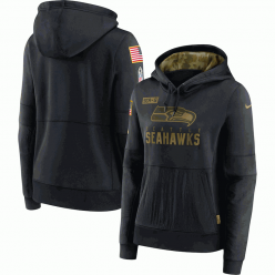 Seattle Seahawks Nike Black 2020 Salute to Service Sideline Performance Pullover Hoodie