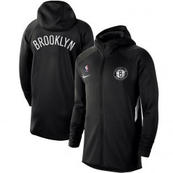 Nike Brooklyn Nets Black Authentic Showtime Therma Flex Performance Full-Zip Hoodie