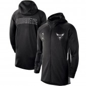 Nike Charlotte Hornets Heathered Black Authentic Showtime Therma Flex Performance Full-Zip Hoodie