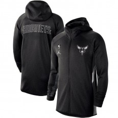 Nike Charlotte Hornets Heathered Black Authentic Showtime Therma Flex Performance Full-Zip Hoodie