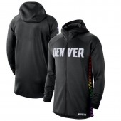 Nike Denver Nuggets BlackWhite 2019-2020 Earned Edition Showtime Full-Zip Performance Hoodie