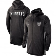 Nike Denver Nuggets Heathered Black Authentic Showtime Therma Flex Performance Full-Zip Hoodie