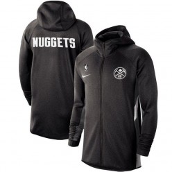 Nike Denver Nuggets Heathered Black Authentic Showtime Therma Flex Performance Full-Zip Hoodie
