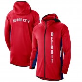Nike Detroit Pistons RedBlue 2019-2020 Earned Edition Showtime Full-Zip Performance Hoodie