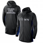 Nike Golden State Warriors BlackBlue 2019-2020 Earned Edition Showtime Full-Zip Performance Hoodie