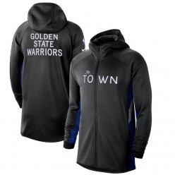 Nike Golden State Warriors BlackBlue 2019-2020 Earned Edition Showtime Full-Zip Performance Hoodie