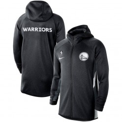 Nike Golden State Warriors Heathered Black Authentic Showtime Therma Flex Performance Full-Zip Hoodie