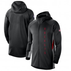 Nike Houston Rockets BlackSilver 2019-2020 Earned Edition Showtime Full-Zip Performance Hoodie