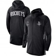 Nike Houston Rockets Heathered Black Authentic Showtime Therma Flex Performance Full-Zip Hoodie