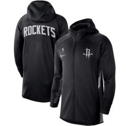 Nike Houston Rockets Heathered Black Authentic Showtime Therma Flex Performance Full-Zip Hoodie
