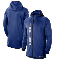Nike Indiana Pacers BlueWhite 2019-2020 Earned Edition Showtime Full-Zip Performance Hoodie