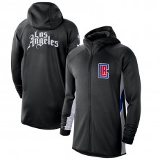 Nike LA Clippers BlackWhite 2019-2020 Earned Edition Showtime Full-Zip Performance Hoodie