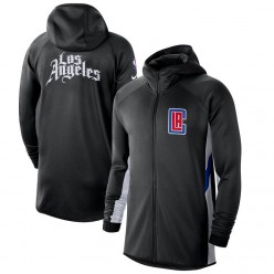 Nike LA Clippers BlackWhite 2019-2020 Earned Edition Showtime Full-Zip Performance Hoodie