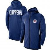 Nike LA Clippers Royal Authentic Showtime Therma Flex Performance Full-Zip Hoodie