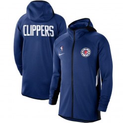 Nike LA Clippers Royal Authentic Showtime Therma Flex Performance Full-Zip Hoodie