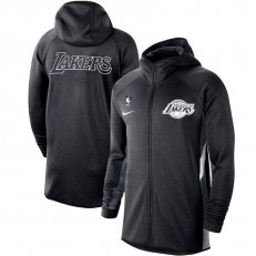 Nike Los Angeles Lakers Heathered Black Authentic Showtime Therma Flex Performance Full-Zip Hoodie