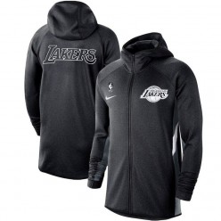 Nike Los Angeles Lakers Heathered Black Authentic Showtime Therma Flex Performance Full-Zip Hoodie