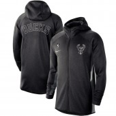 Nike Milwaukee Bucks Heather Black Authentic Showtime Therma Flex Performance Full-Zip Hoodie