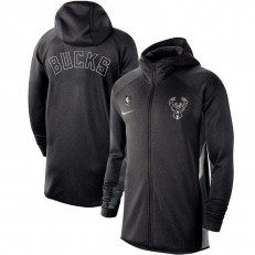 Nike Milwaukee Bucks Heather Black Authentic Showtime Therma Flex Performance Full-Zip Hoodie