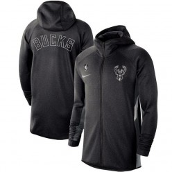 Nike Milwaukee Bucks Heather Black Authentic Showtime Therma Flex Performance Full-Zip Hoodie