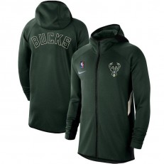 Nike Milwaukee Bucks Hunter Green Authentic Showtime Therma Flex Performance Full-Zip Hoodie