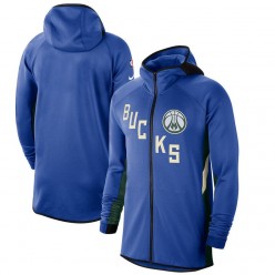 Nike Milwaukee Bucks RoyalHunter Green 2019-2020 Earned Edition Showtime Full-Zip Performance Hoodie